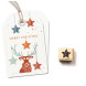 cats on appletrees ミニスタンプ☆Tree Decoration Wooden Star☆ 